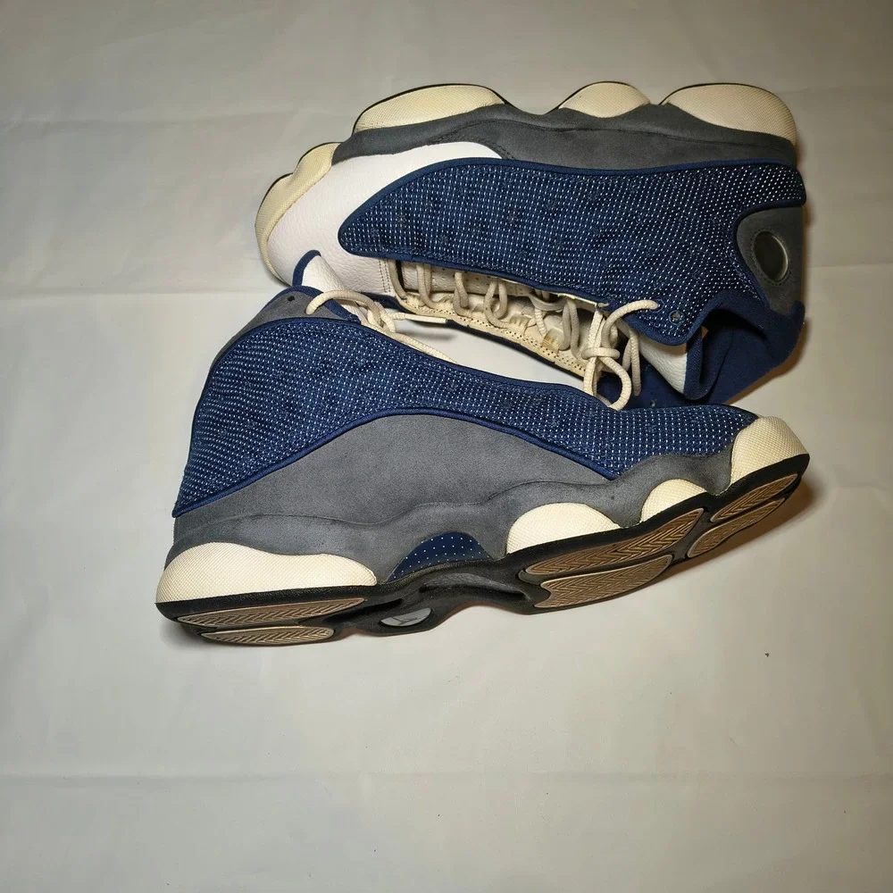 Nike Air Jordan 13 Retro Flint Navy Blue White Grey 414571-404 Mens Size 8